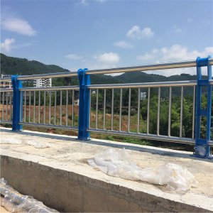 河道不銹鋼復合管護欄 0.6m 藍色